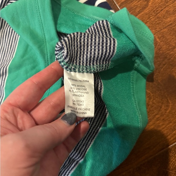 Heyton Striped French Terry Sheath Dress with 3/4 Sleeves - Picture 7 of 10